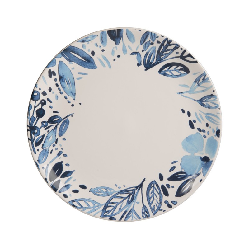 Assiette plate coloris bleu en grès réactif Volga - Ø 27 cm : Assiettes et  couverts AUTRES MARQUES maison - botanic®
