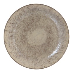 Assiette plate en grès blanc décoré 27cm Mojave