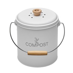 Seau compost rond blanc 4,5L