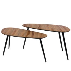 Set de 2 tables basses Teck...