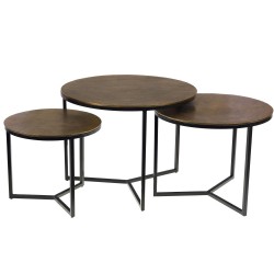 Set de 3 tables basses gold 